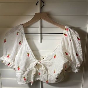 Free People tie front top